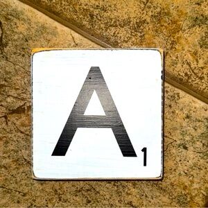 Scrabble letter wall decor.